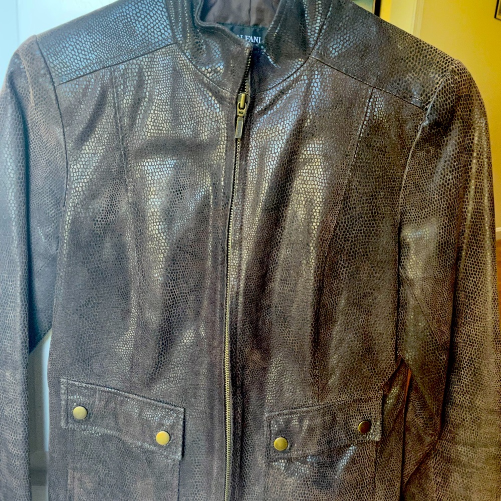 Alfani ladies size large brown snakeskin leather